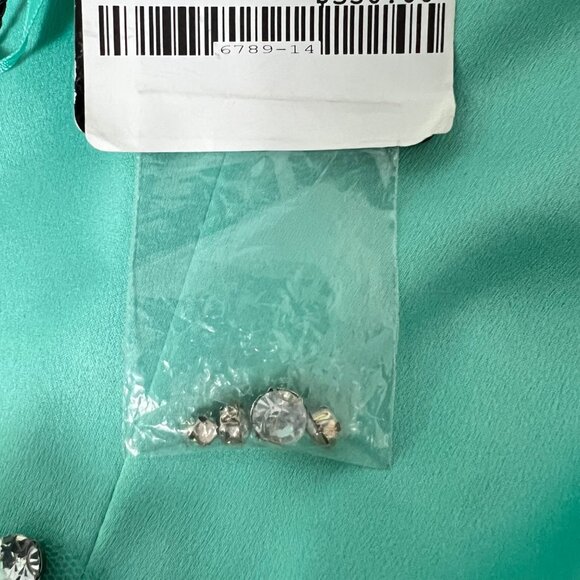 Johnathan Kayne Seafoam Green Formal Evening Gown 2013 Crystal Belt size 14 - Picture 11 of 12